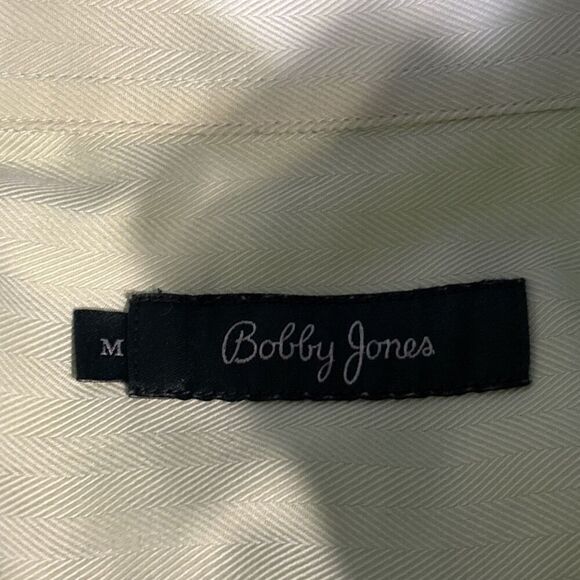 Bobby Jones Green Long Sleeve Button Down Collared Herringbone Shirt Mens Medium - Picture 14 of 16